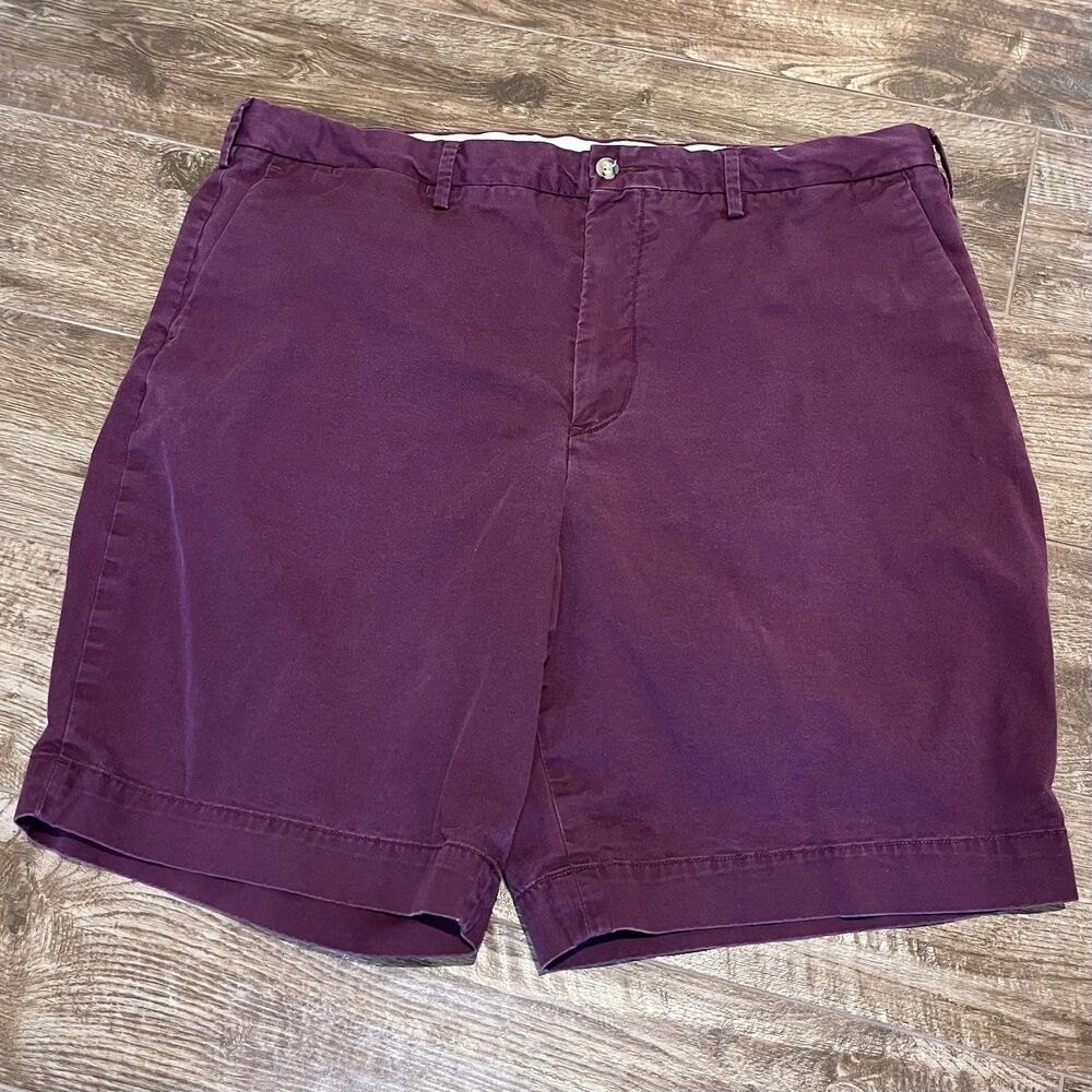 Polo Ralph Lauren Chino Shorts Mens 38 Burgundy Stretch Cotton Classic Fit Pony